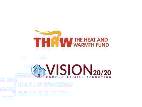 Both the THAW (the Heat and Warmth Fund) and Vision 20/20 logos in a graphic.