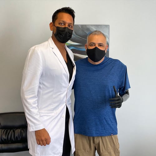 An amazing story and testimonial video coming soon! Sergio underwent TMR surgery with Dr. Shah for a traumatic injury he faced during a work accident. With the help of @prosthetic_innovations Sergio is doing fantastic!