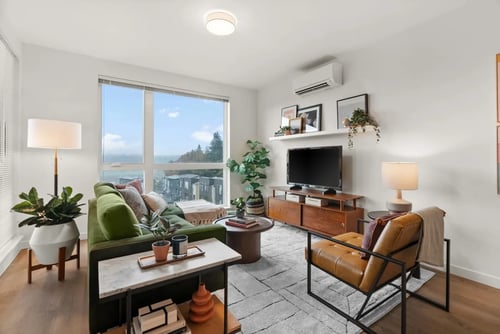 Living Room at Cru at Willows Apartments in Redmond, WA 98052
