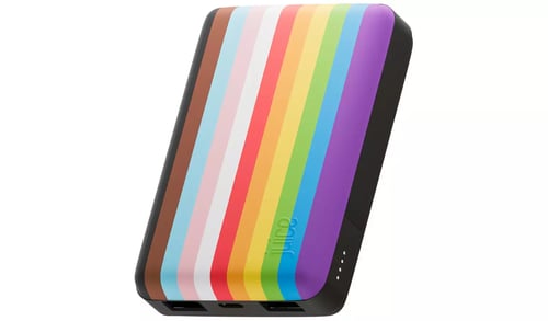 rainbow striped portable power bank