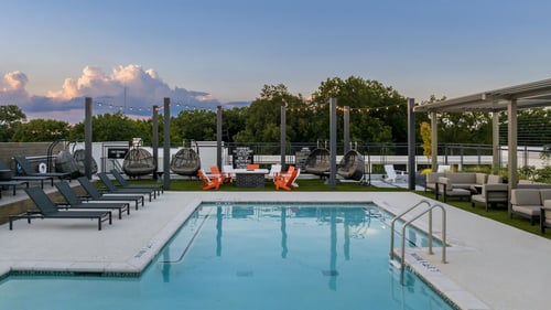 Rooftop pool with spacious sundeck.