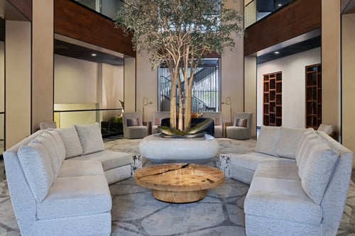 Inviting lobby space with comfortable gathering areas.