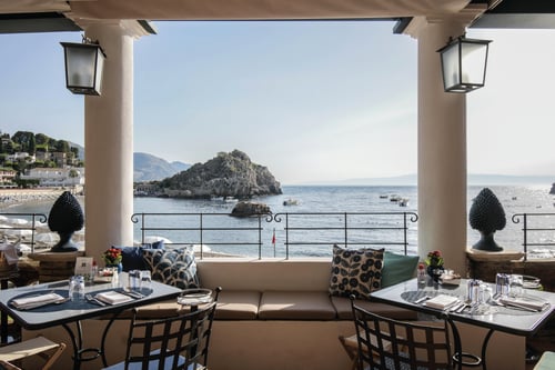 Terrace overlooking the water