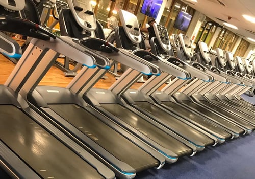 The gym at Latchmere Leisure Centre with cardio machines