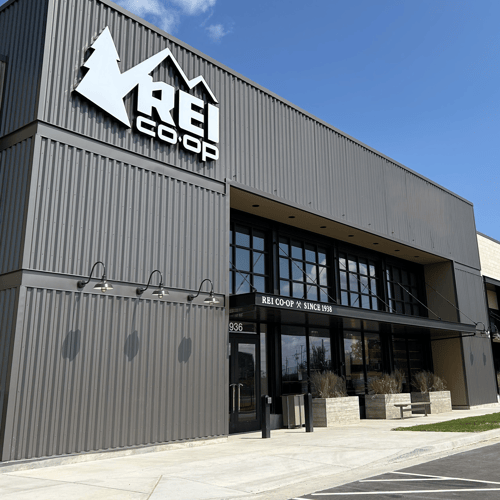 The front of the REI store in Tulsa, Oklahoma