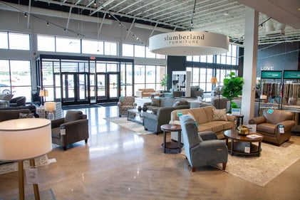 Bloomington Slumberland Furniture entrance from inside