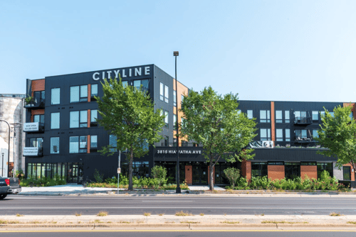 Front Exterior at CityLine Apartments, Minnesota