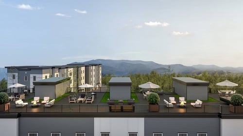 rooftop lounge at peak of boone apartments