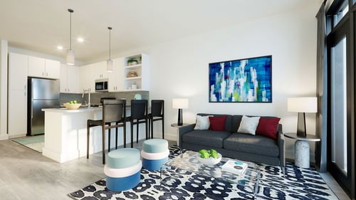 Modern Living room at Link Apartments® Grant Park, Atlanta, GA