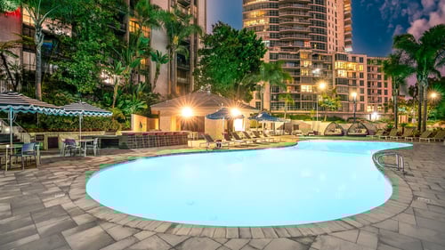 Apartment complex with pool at Vera Cortez Hill, San Diego, CA