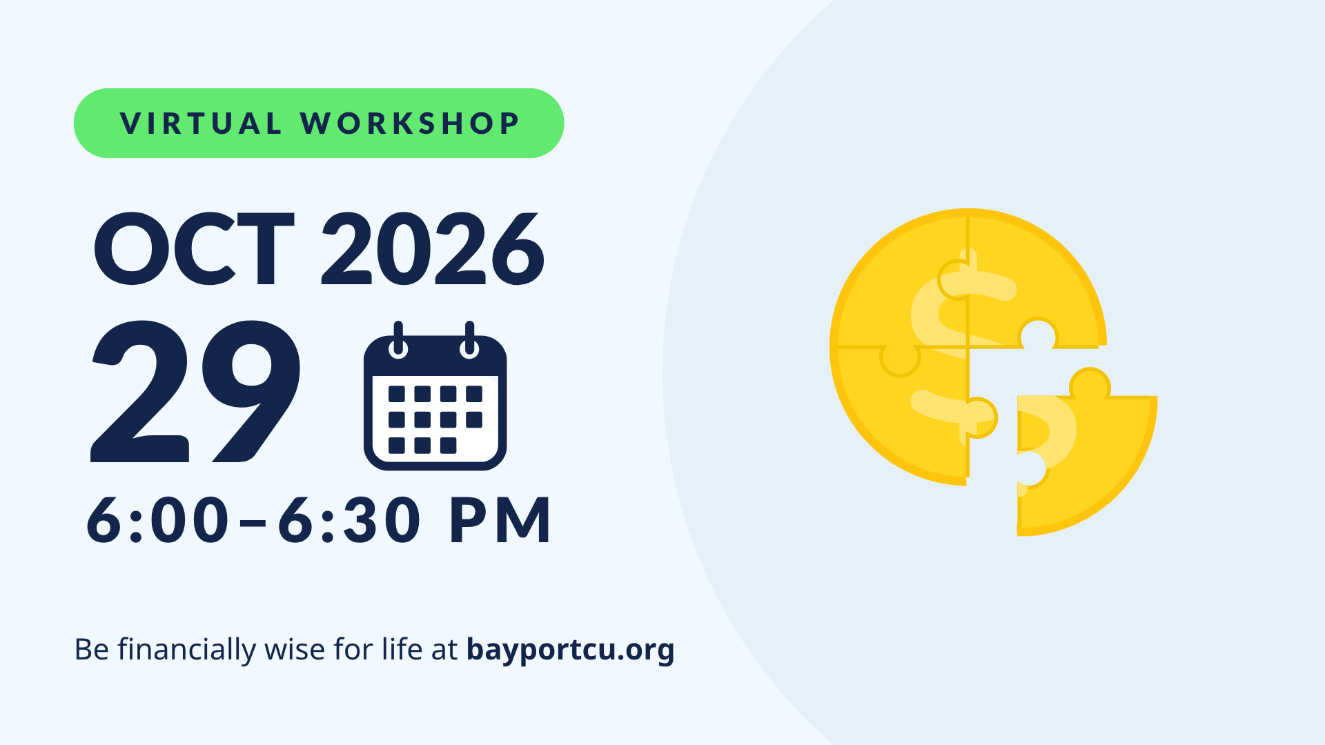 Build your financial future on Oct 29