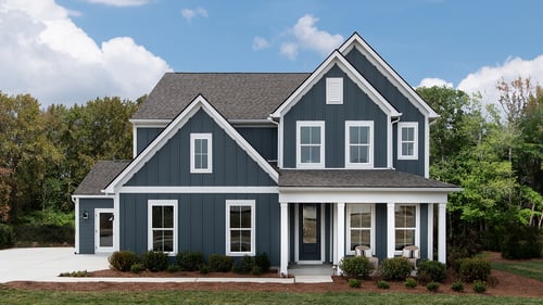 Exterior of two story floor plan at Glenview Farms new construction community in Murfreesboro, TN