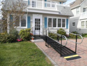 Chad Ward of Amramp Kansas City installed this black coated steel Amramp PRO stair system for this developer.