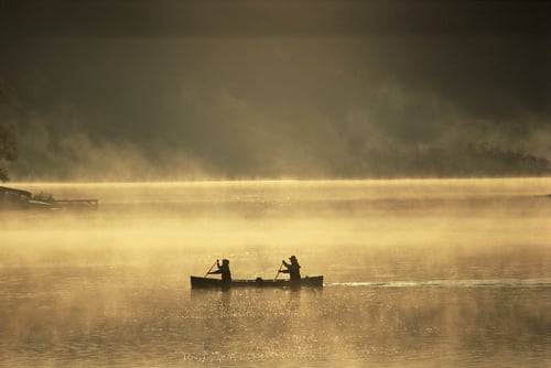 sunset canoe