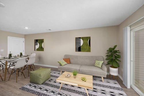 The Summit Apartments - Cozy Living Area with a Center Table