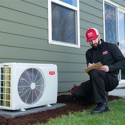Bryant dealer finishes performing mini split repair