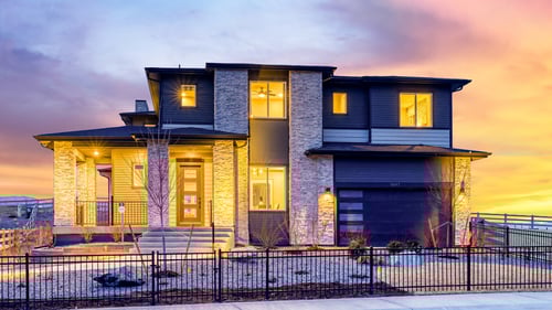 The Messina new construction home is an open two-story home design with a gourmet kitchen and four-car tandem garage.