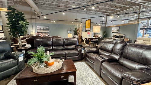 Woodbury Slumberland Furniture leather sofas