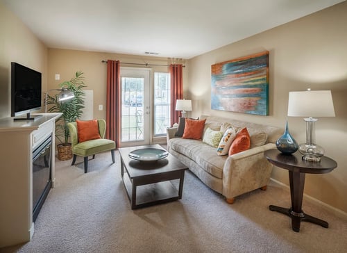 Living room at The Apartments at Wellington Trace in Frederick, MD 21703