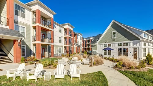 Outdoor Patio at Giddy Hall Apartments, Charlotte, NC, 28273