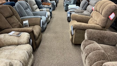 Recliners at Slumberland Furniture Store in Fergus Falls,  MN