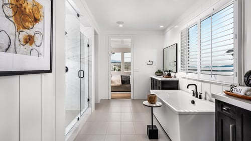Luxurious primary bathroom suites