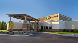exterior photo of the Aspirus Houghton Clinic front entrance