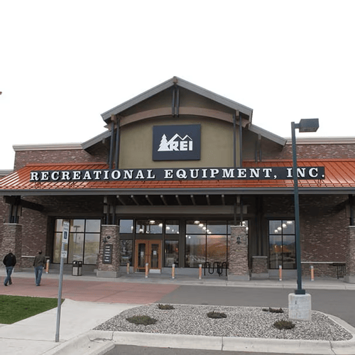 The front of the REI store in Bozeman, Montana
