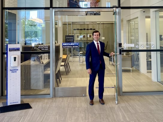 Interior of Security National Bank of Texas branch in Dallas, TX.