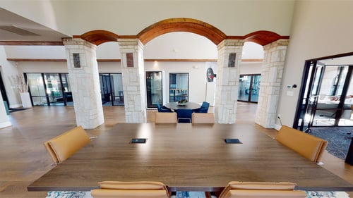 Table with two built-in charging ports