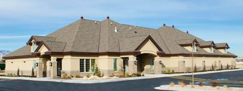 Exterior photo of Larkin Mortuary - Riverton, 3688 W 12600 S, Riverton, UT 84065.

Telephone: (801) 254-4850