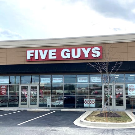 Five Guys at 722 E. Pulaski Highway Suite 101 in Elkton Maryland.