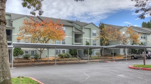 Apartment building from outside at Parkside Apartments, Gresham, OR, 97080