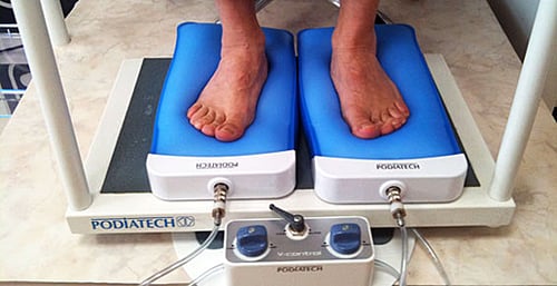 Empreinte de pied avant thermoformage de la semelle