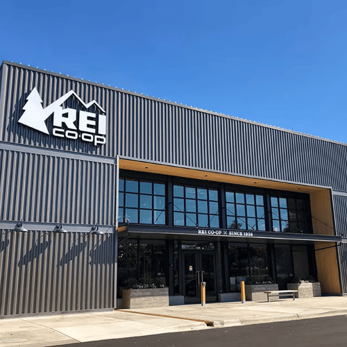 Front of the REI store in Birmingham, Alabama