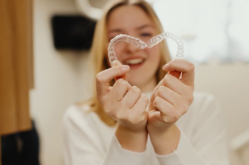 Patient with Invisalign