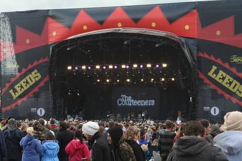 a festival stage in leeds