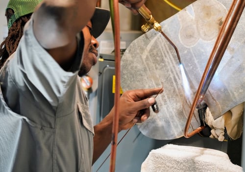 Flame-bending copper pipes