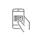 using hand to browse phone icon