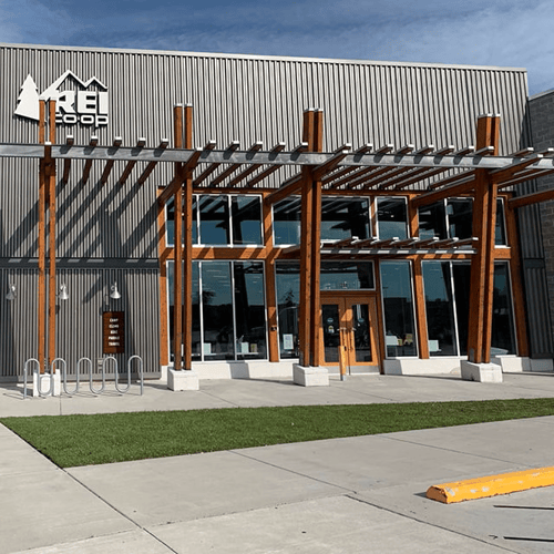 The front of the REI store in Virginia Beach, Virginia