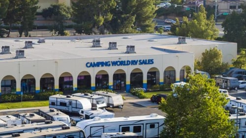 camping world newhall ca storefront with RVs