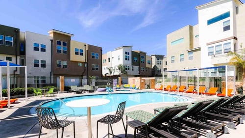 resort style apartment pool