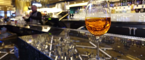 Lobby Bar at Horseshoe Las Vegas, located across from Hotel Registration near Horseshoe's main entrance on the famed Las Vegas Strip, is an elegant late-night lounge, featuring a self-playing piano, seating area, multiple large-screen TVs, and a drink menu that highlights twists on classic cocktails.