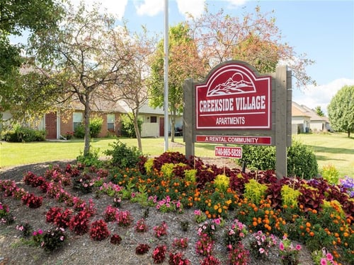 Property sign at Creekside Village, Sunbury, OH, 43074