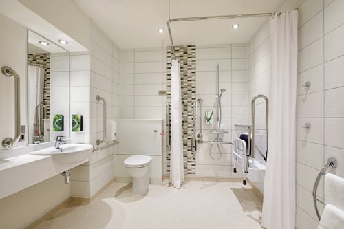 Premier Inn accessible bathroom/wetroom with walk-in shower