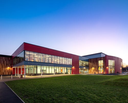 Andover Leisure Centre at sunset
