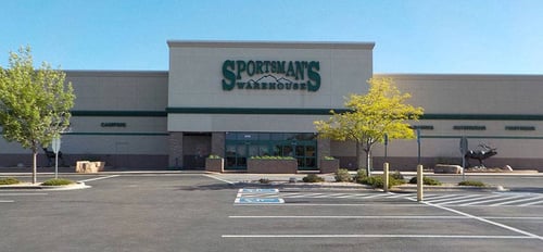 The front entrance of Sportsman's Warehouse in Colorado Springs