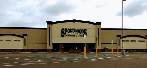 The front entrance of Sportsman's Warehouse in Morgantown