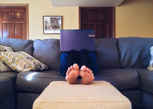 Feet up on upholstery