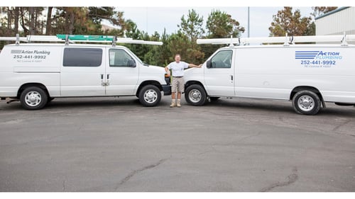 Action Plumbing Service Vans serving the Outer Banks of North Carolina for over 20 years.